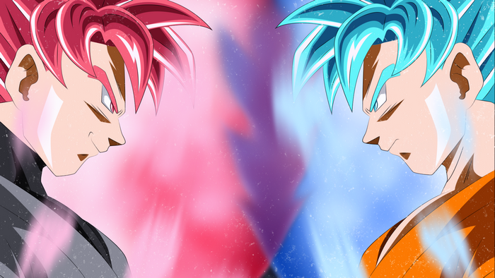 Goku Black and Super Saiyan Blue Goku from Dragon Ball