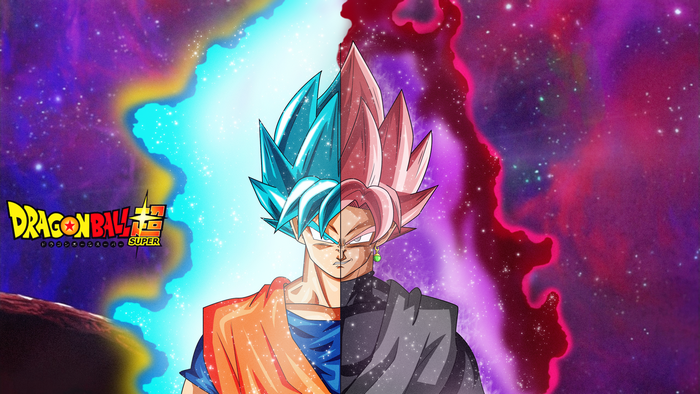 Goku Super Saiyan Blue and Goku Black from Dragon Ball Super