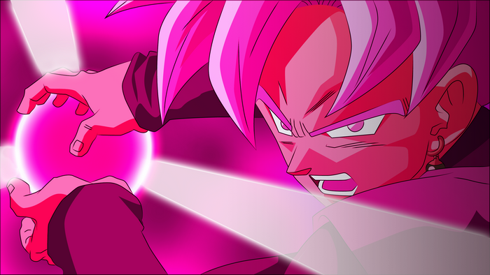 Goku Black from Dragon Ball charging a ki blast