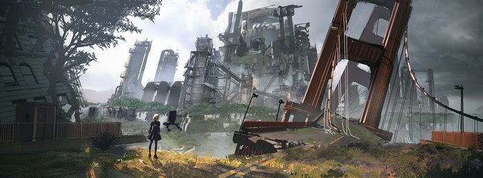 YoRHa No.2 Type B in a ruined city