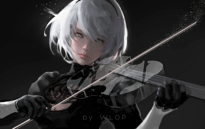 2B playing the violin
