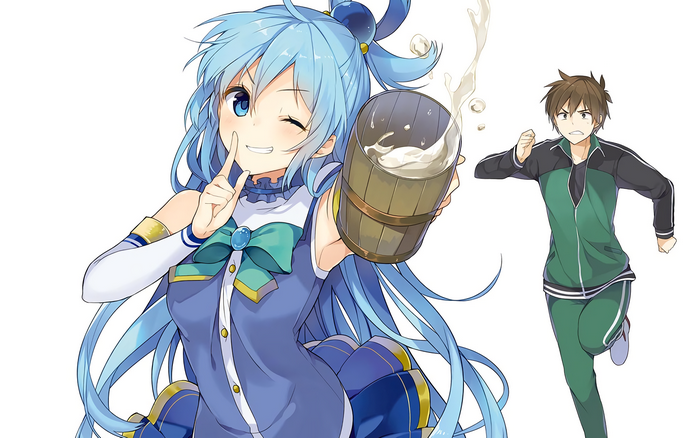 Aqua and Kazuma from KonoSuba