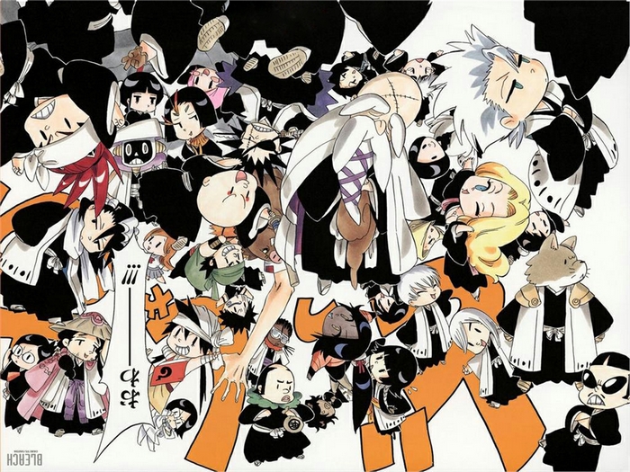 Bleach characters in chibi style