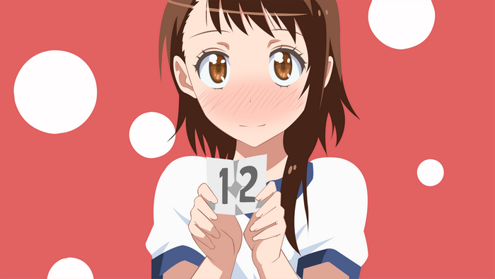 Kosaki Onodera holding a paper with number 12