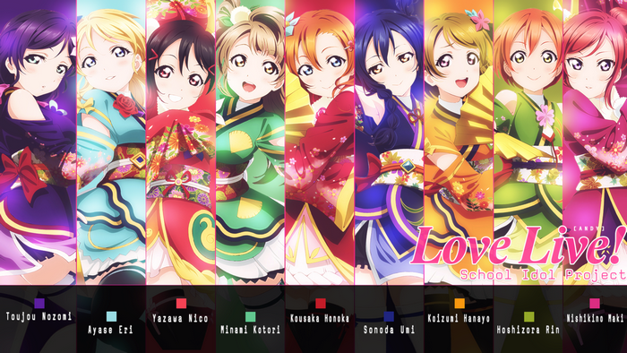 Love Live! School Idol Project characters in kimonos