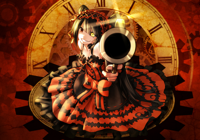 Kurumi Tokisaki with a gun