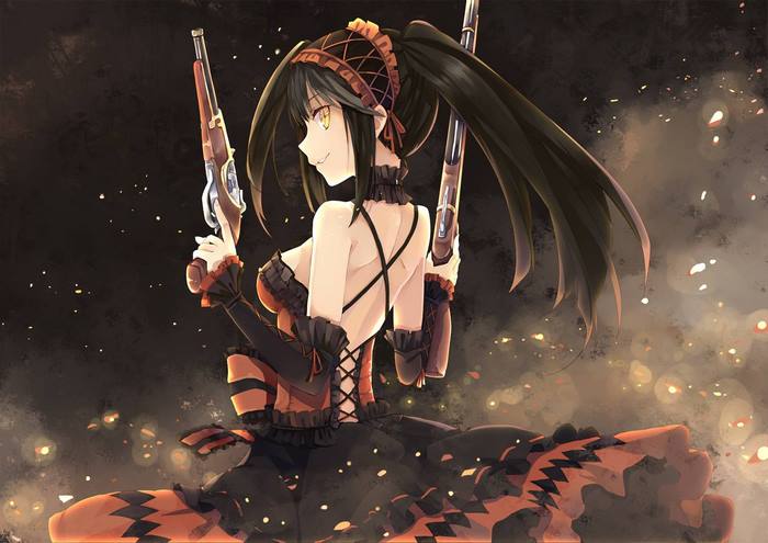 Kurumi Tokisaki from Date A Live holding guns