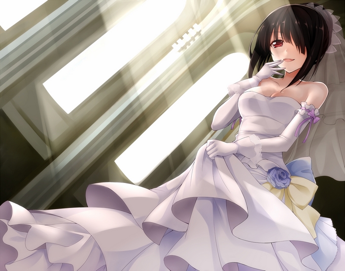 Kurumi Tokisaki in Elegant White Dress with Veil