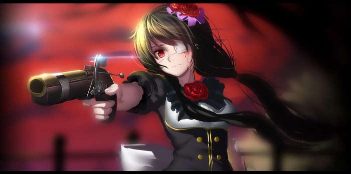 Kurumi Tokisaki holding a gun