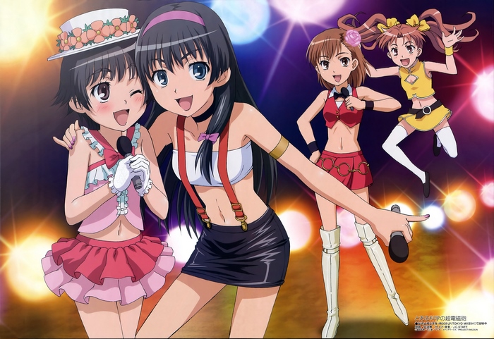 Mikoto Misaka and friends performing on stage