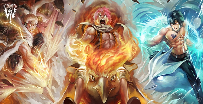 Gray Fullbuster and Natsu Dragneel from Fairy Tail