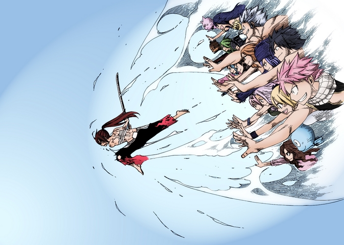 Erza Scarlet and Fairy Tail Guild Members in Action