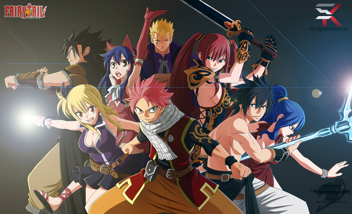 Fairy Tail characters group portrait