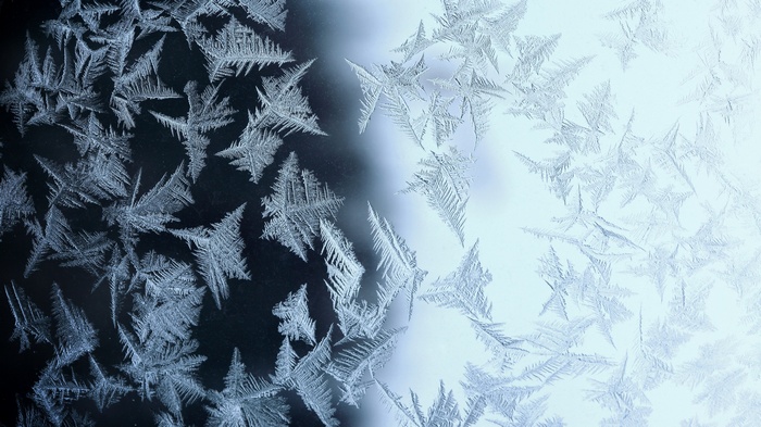 Frost patterns on glass