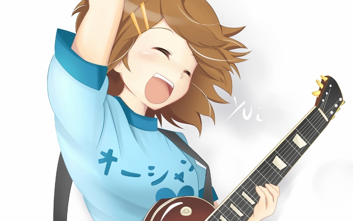 Yui Hirasawa playing guitar