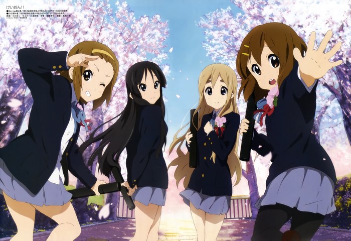 Yui Hirasawa and friends from K-On!