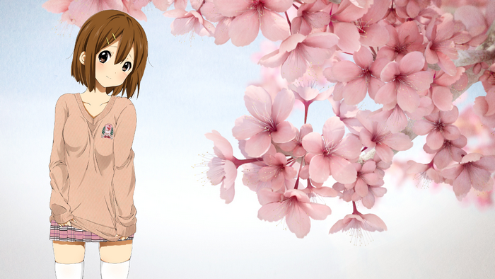 Yui Hirasawa with Cherry Blossoms