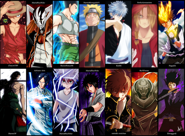 Anime characters collage