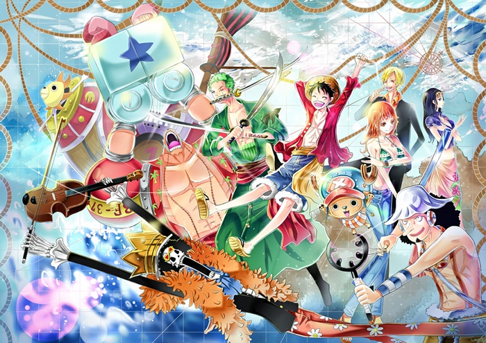 One Piece characters with musical instruments