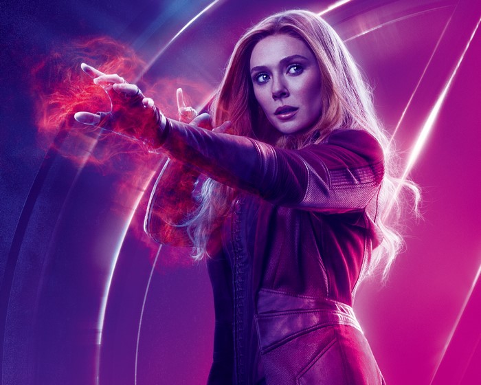 Scarlet Witch Using Her Powers in Purple Glow