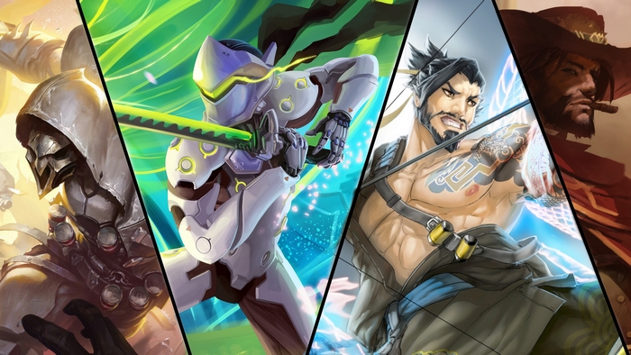 Reaper, Genji, Hanzo, and McCree from Overwatch