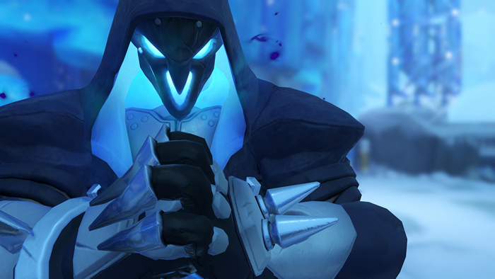 Reaper from Overwatch in a snowy environment