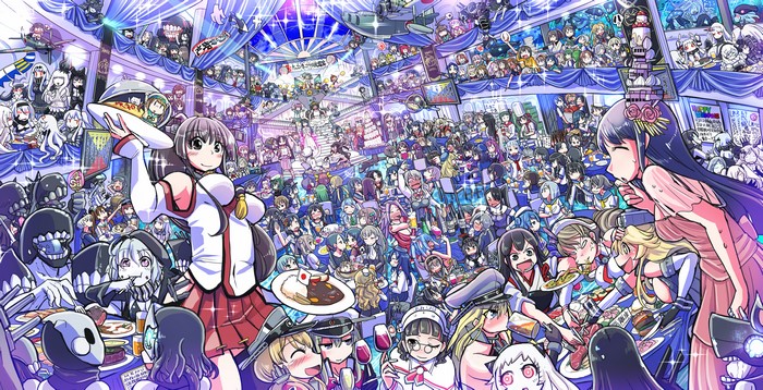 Hibiki from Kantai Collection celebrating at a party