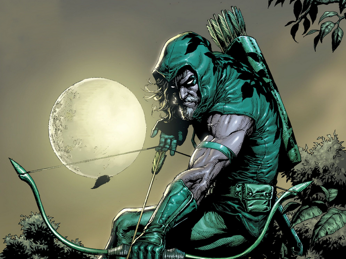 Green Arrow with Bow and Arrow