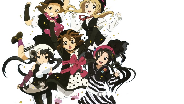 K-On! characters posing together