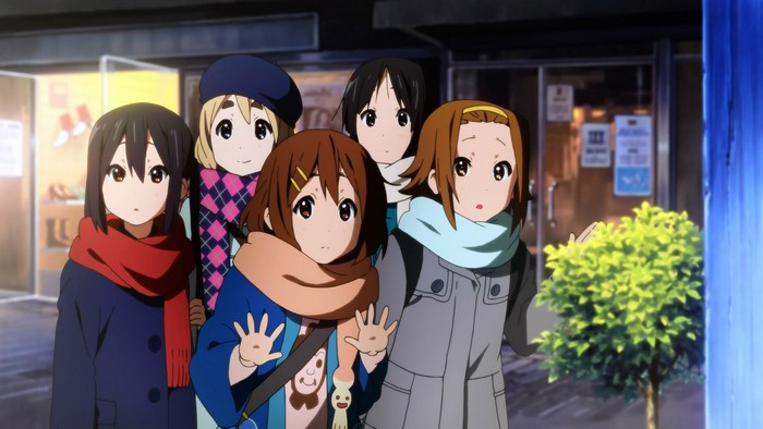 K-On! Ritsu Tainaka and friends outside
