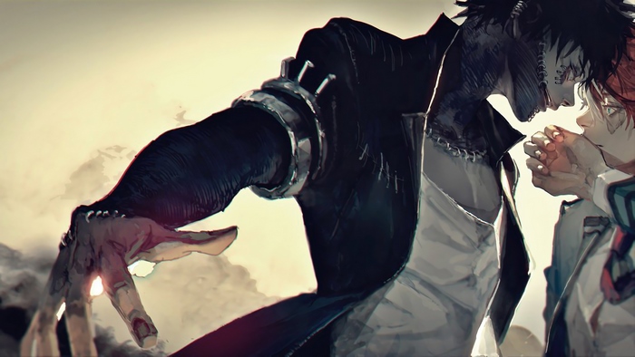 Dabi and Shoto Todoroki from My Hero Academia