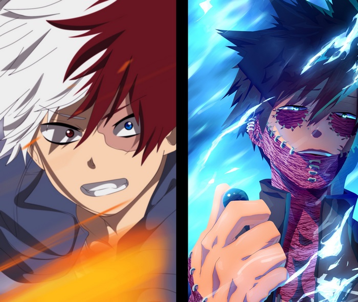 Shoto Todoroki and Dabi from My Hero Academia