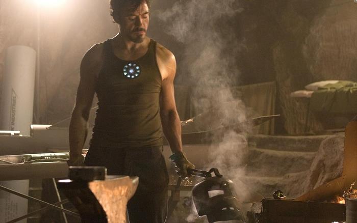 Tony Stark in his workshop