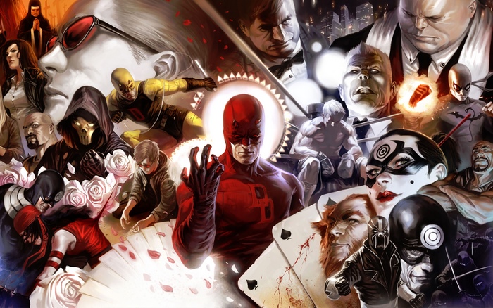 Daredevil and Marvel characters collage