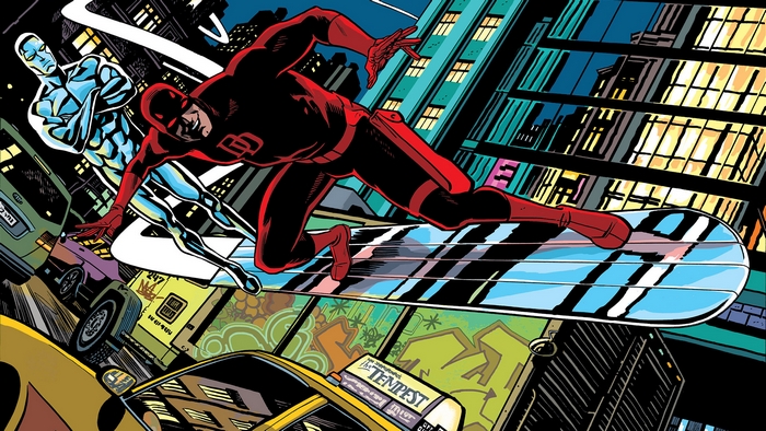 Daredevil and Silver Surfer in New York City
