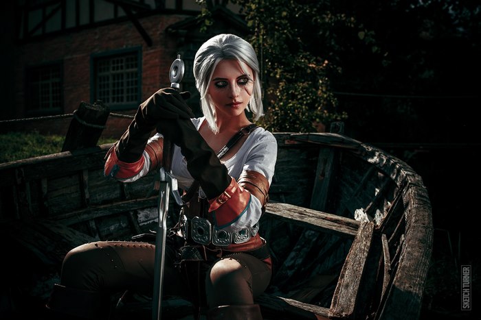 Ciri from The Witcher in a boat