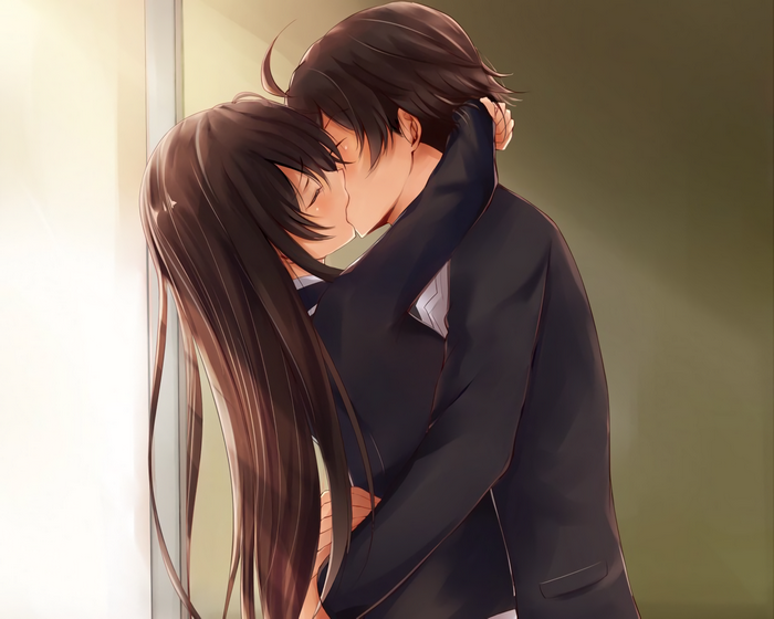 Yukino Yukinoshita kissing