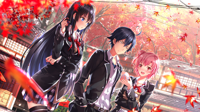 Yukinoshita, Hachiman, and Yui from My Teen Romantic Comedy SNAFU