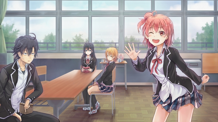 Characters from My Teen Romantic Comedy SNAFU in a classroom
