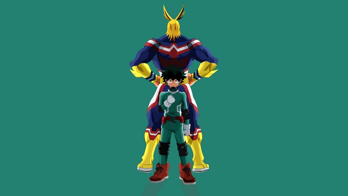 Izuku Midoriya and All Might from My Hero Academia