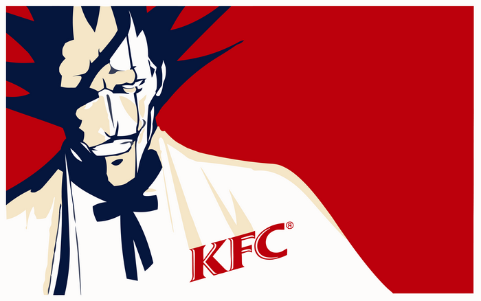 Kenpachi Zaraki from Bleach with KFC logo