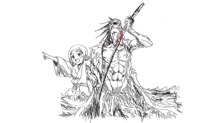 Kenpachi Zaraki and Yachiru Kusajishi from Bleach
