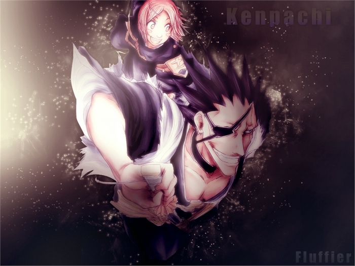 Kenpachi Zaraki and Yachiru Kusajishi from Bleach