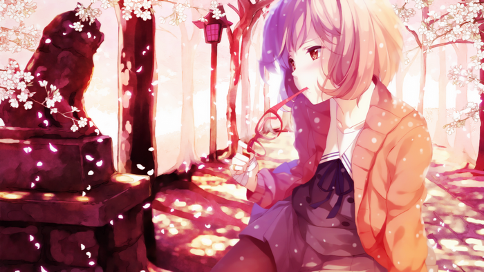 Mirai Kuriyama with Glasses and Cherry Blossoms