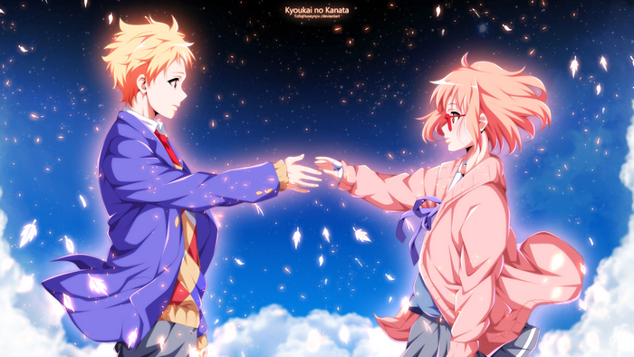 Mirai Kuriyama and Akihito from Kyoukai no Kanata
