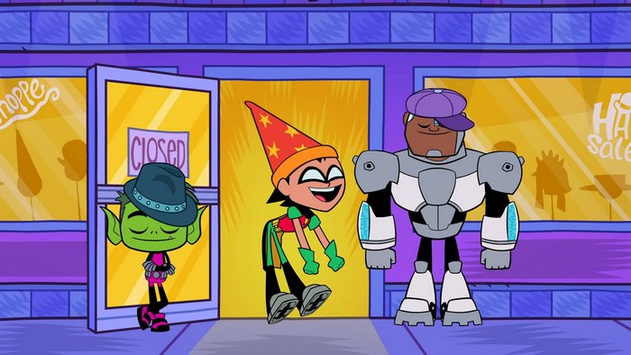 Robin, Cyborg, and Beast Boy from Teen Titans Go!