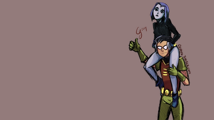 Robin and Raven from DC Comics