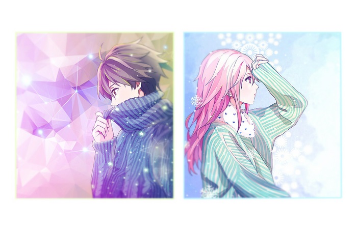 Anime couple in winter attire