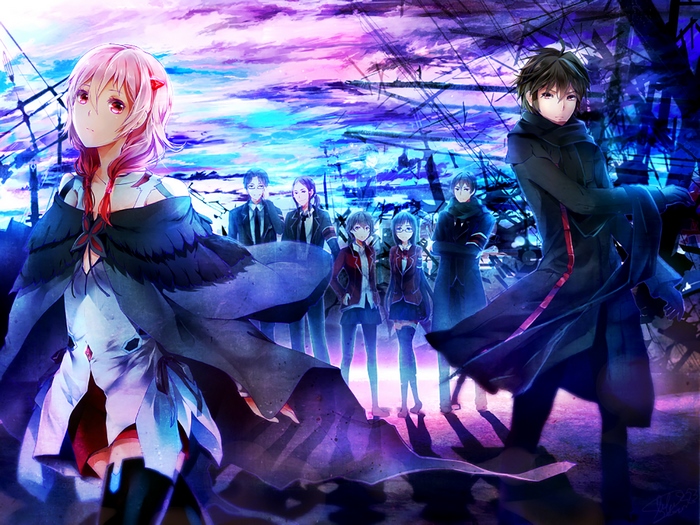 Inori Yuzuriha and group from Guilty Crown