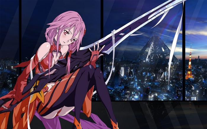 Inori Yuzuriha from Guilty Crown with a large sword